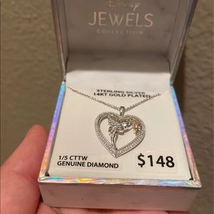 Tinkerbell Sterling silver 14kt gold plated necklace